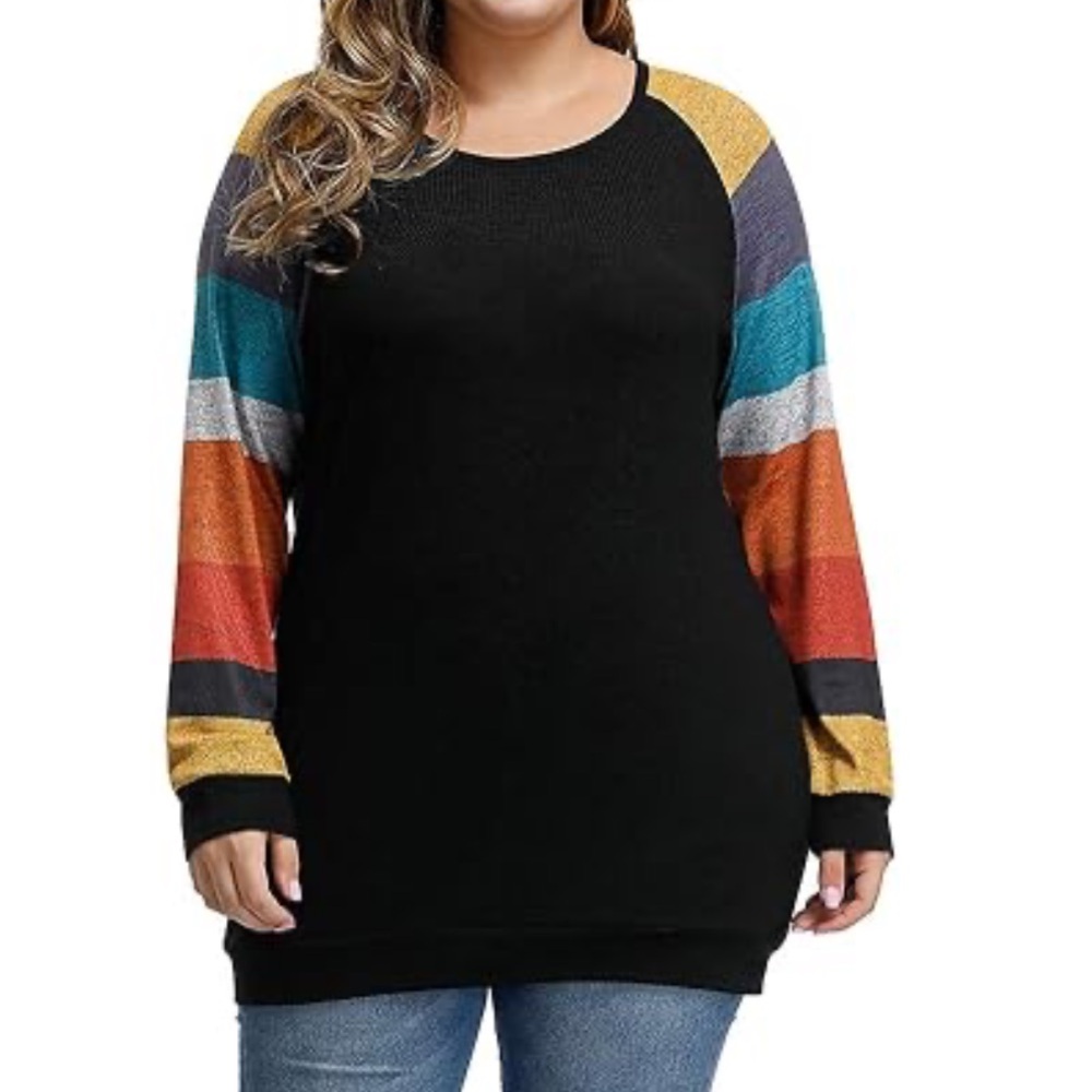 Allegrace Striped/Colorblock Sleeve Tunic